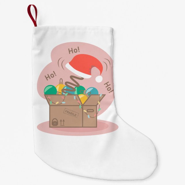 Craft box med julklapp och dekoration liten julstrumpa (Framsidan)