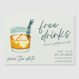 Craft Cocktail Funny Free Drinks Bröllop Spara  Th Magnetisk Inbjudningskort