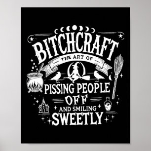 Craft Funny Witch Witchy Spooky Season Lycklig Hal Poster
