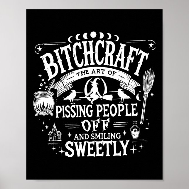 Craft Funny Witch Witchy Spooky Season Lycklig Hal Poster (Framsidan)