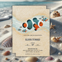 Craft Glitter Clown Fish Nemo Baby Shower Inbjudningar