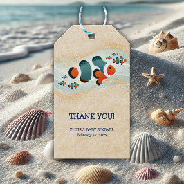 Craft Glitter Clown Fish Nemo Baby Shower Presentetikett