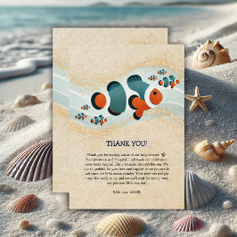 Craft Glitter Clown Fish Nemo Baby Shower Tack Kort