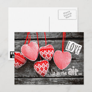 Craft Hearts Valentine Day Postcard Helg Vykort