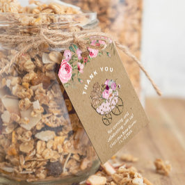 Craft Papper en liten babystövel Presentetikett