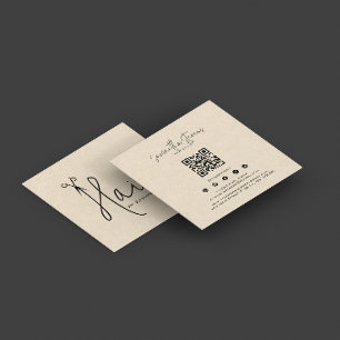 Craft Papper HairScript-typografi Fyrkantigt Visitkort
