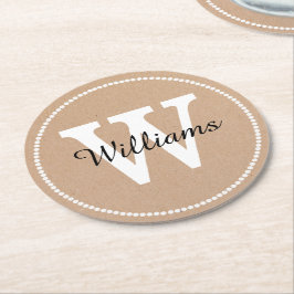 Craft Papper look Monogram Papper Underlägg