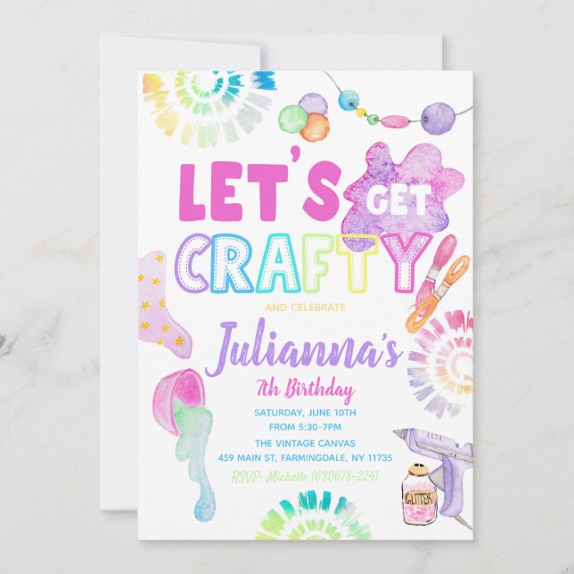 Craft Party-inbjudan | Inbjudan till Craft Birthda (Framsida)
