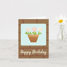 Craft Punch Daisies and House Bricks Birthday Card Kort