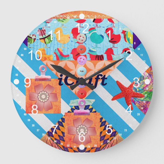 Craft Scrapbooking och Buttons Craft Gifts Stor Klocka (Framsida)