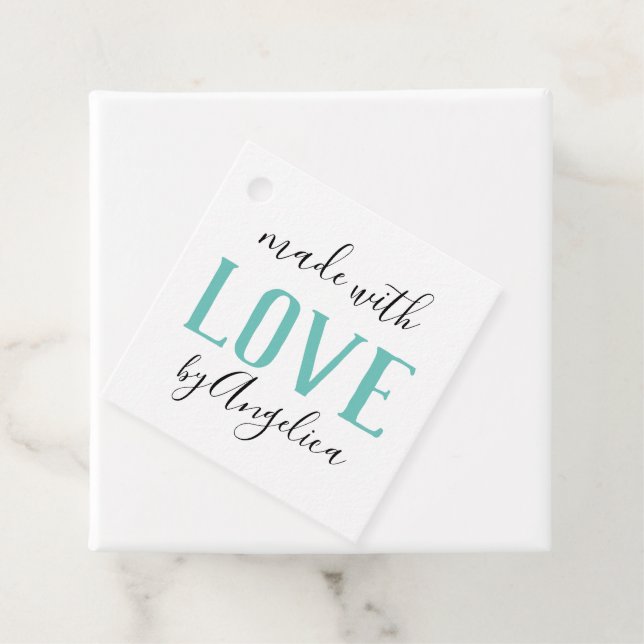 Craft Show Made with Kärlek Script Personlig Gåvor Etiketter (På plats)