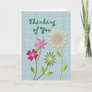 Craft Stil Flowers tänker på dig Kort