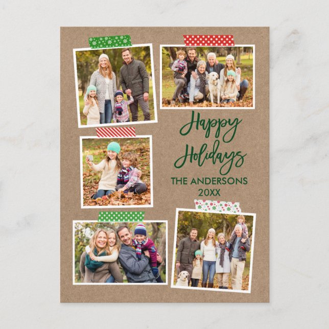 Craft Tape God jul Kraft för penselskript Vykort (Framsida)