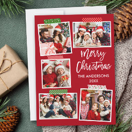 Craft Tape Red för penselskript God jul Julkort