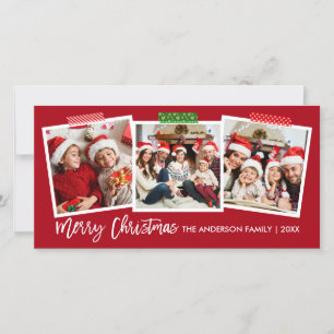 Craft Tape Red Wide i penselskript God jul Julkort