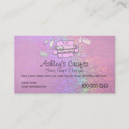 Craft Vinyl Affärskort Hologram Rosa  Visitkort