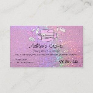 Craft Vinyl Affärskort Hologram Rosa Visitkort