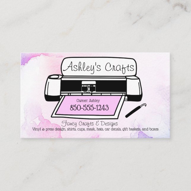 Craft Vinyl-Affärskort - Silhouette Cricut Visitkort (Framsida)