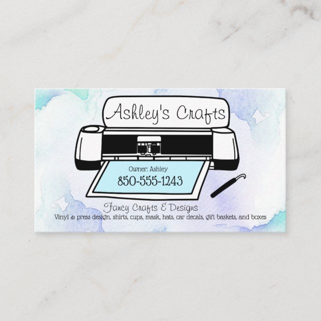 Craft Vinyl-Affärskort - Silhouette Cricut Visitkort (Framsida)