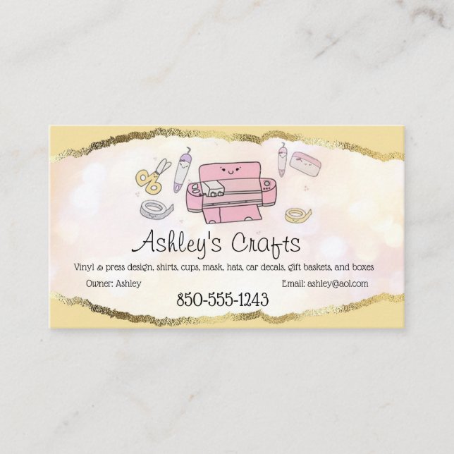 Craft Vinyl Foil Affärskort - Silhouette Cricut Visitkort (Framsida)
