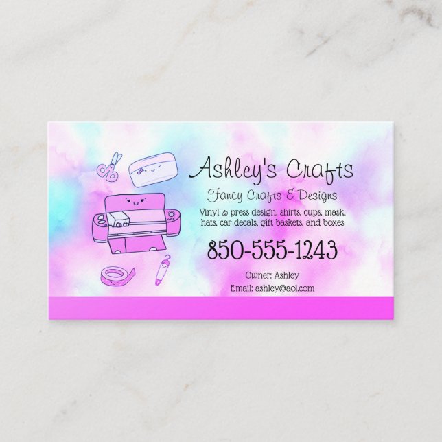 Craft Vinyl Rainbow Silhouette Cricut Watercolor B Visitkort (Framsida)
