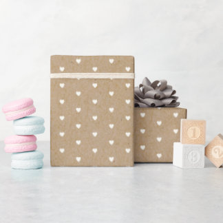 Craft White Heart Valentine Day Wrapping Papper Presentpapper