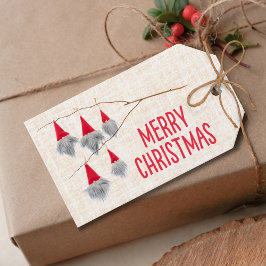 Craftad jultomte - Linen Modern Helgdag Presentetikett