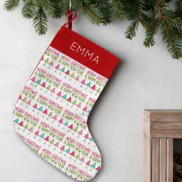 Crafted Christmas Trees – Pink Red Green Xmas Liten Julstrumpa