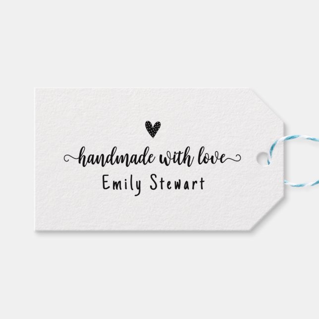 Crafter Custom Clothing label for handmade item Presentetikett (Framsidan (Horisontell))