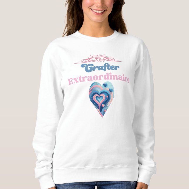 Crafter Extraordinaire Heart Typografi T Shirt (Framsida)