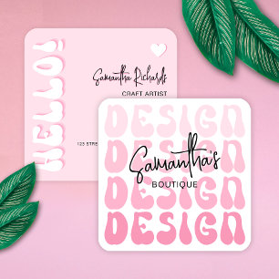Crafter handgjorda konstruktioner - designer Retro Fyrkantigt Visitkort