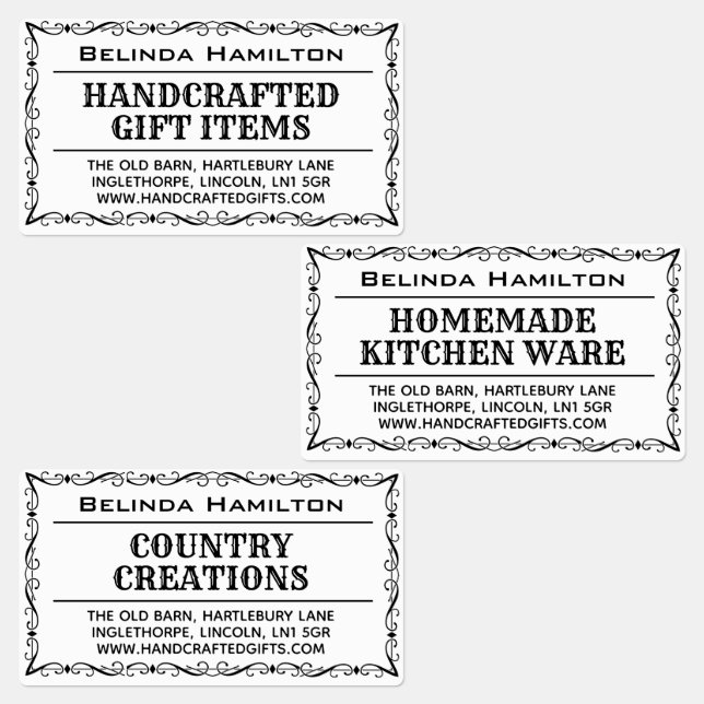 Crafter Product Namn & Description på en etikett (Grupp)