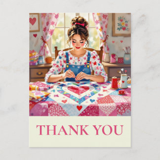 Crafter Quilting Sewing Thank you Vykort