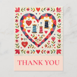 Crafter Quilting Sewing Thank you Vykort