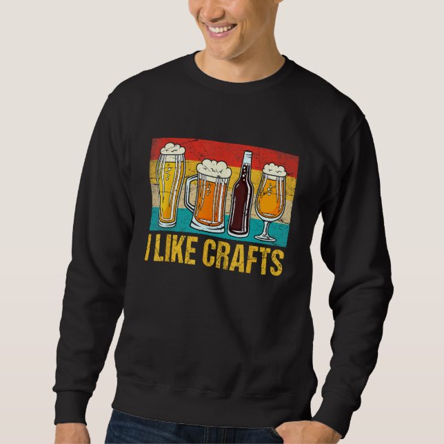 Crafts Beer  Drinking Drinkers Men Women Lång Ärmad Tröja (Framsida)