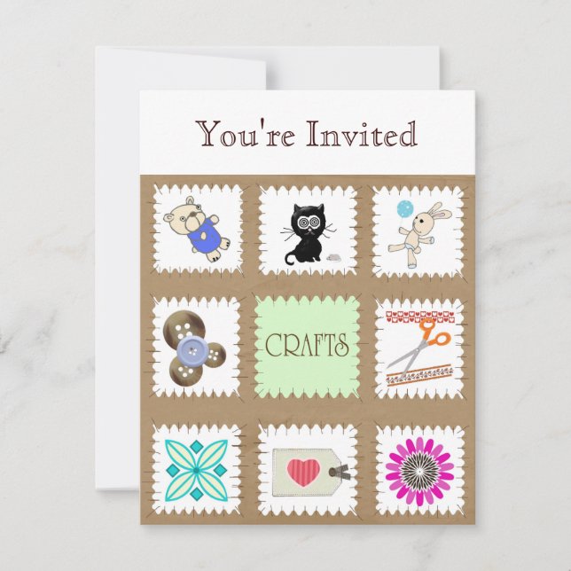 Crafts, du är inbjuden inbjudningar (Framsida)