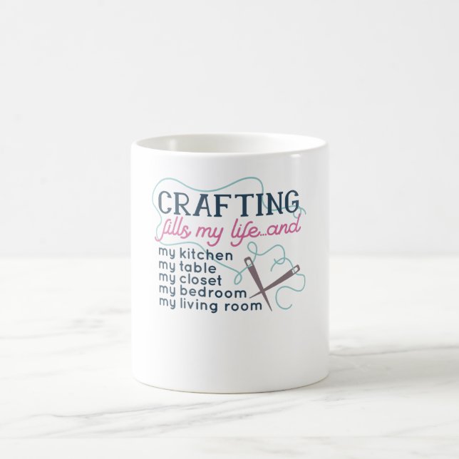 Crafts fyller mitt liv och... Typografi Kaffemugg (Center)