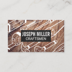 Craftsmen Wood Background VERKTYG Visitkort