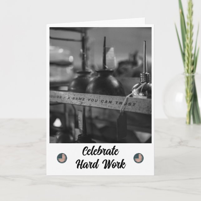 Craftsstift och tillit - ett arbetsdagskort tack kort (Framsida)