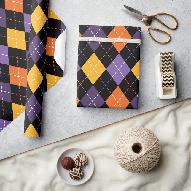 Crafty Black och Orange Halloween Stitching Presentpapper (Hantverk)