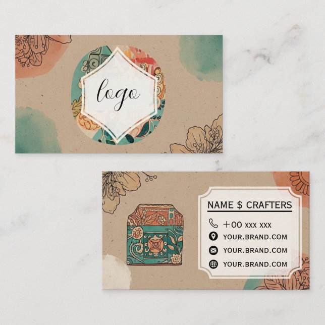 Crafty Brand Business Card Visitkort (Fram/baksida)