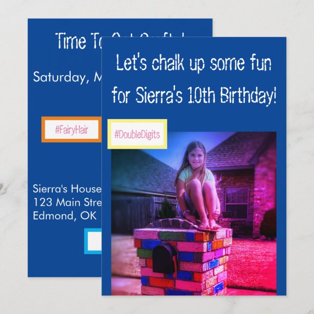 Crafty Chalk Paint Party-inbjudan Inbjudningar (Fram/baksida)