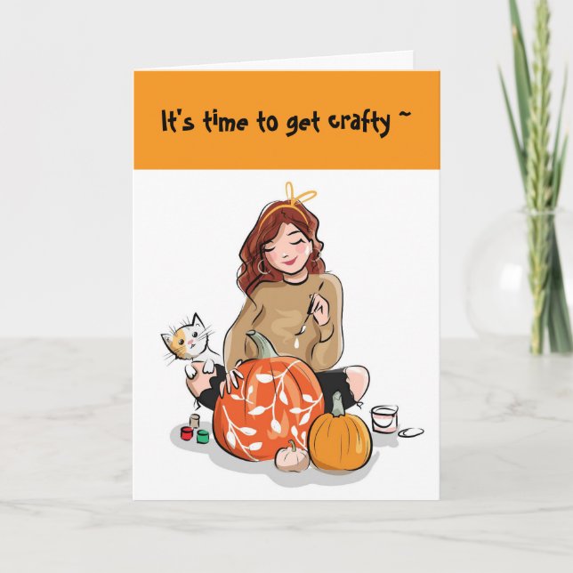 CRAFTY DAM HEJ CARD KORT (Framsida)