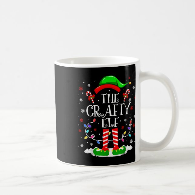 Crafty Elf Funny Julafton Elf Matching Family Chri Kaffemugg (Höger)