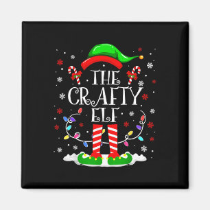 Crafty Elf Funny Julafton Elf Matching Family Chri Magnet