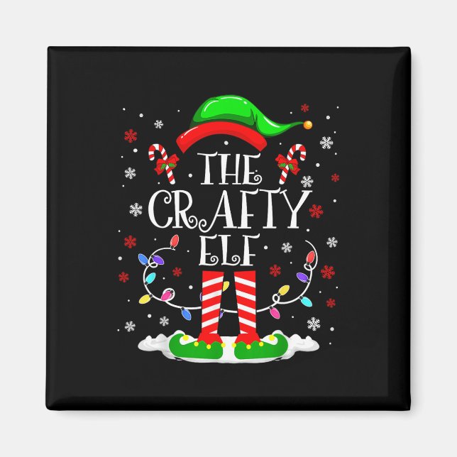 Crafty Elf Funny Julafton Elf Matching Family Chri Magnet (Framsidan)