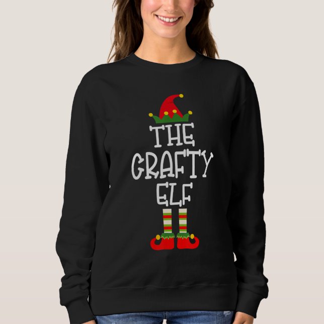 Crafty Elf Matching Family Group-julparet T Shirt (Framsida)