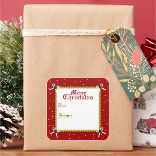 Crafty jul Gift Märkre Sticker Fyrkantigt Klistermärke