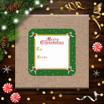 Crafty jul Gift Märkre Sticker Fyrkantigt Klistermärke<br><div class="desc">Den lilla perfekten skal och lägg dig som tillägg till din julklapp. Observera att på grund av den glanskhet som avslutas på dessa underbara klistermärken föreslår vi att man använder en Sharpie-markör när man skriver på dem,  i stället för en kulspetspenna.</div>