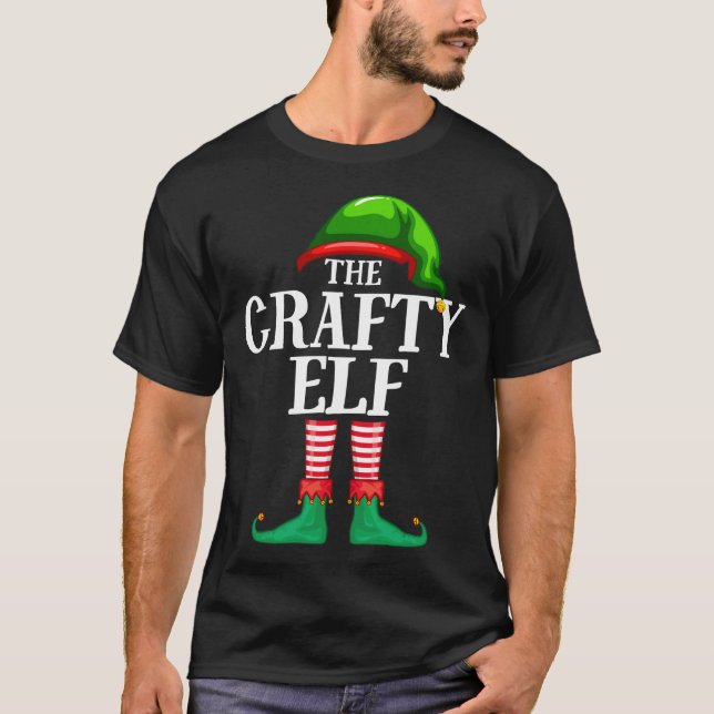 Crafty Matching Family Jul Party Pajama T Shirt (Framsida)